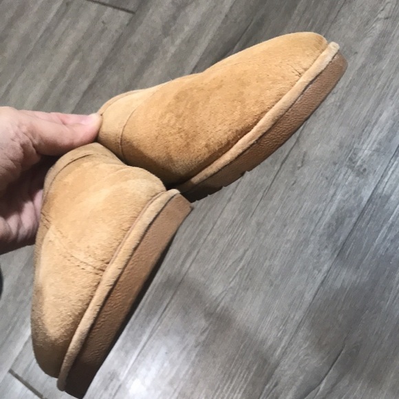 LAMO MEN'S SCUFF Faux Fur Chestnut Suede Upper Slippers size L - Picture 3 of 11